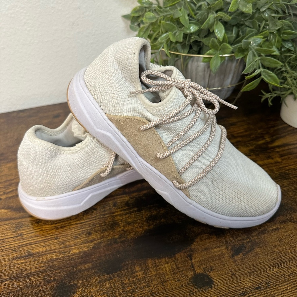 Vessi Cream and Tan Women's Sneakers